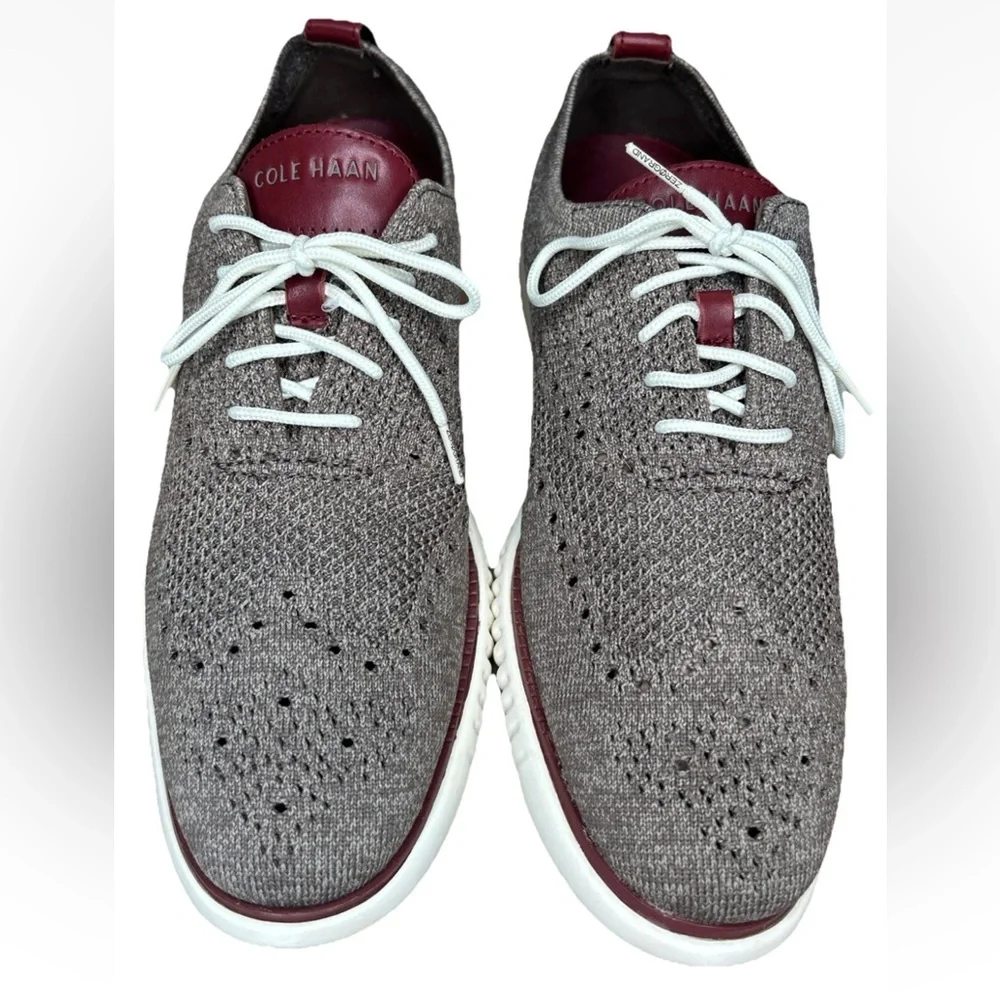 Cole Haan ZeroGrand Shoes Mens 10M  Wingtip Oxford Knit Beige C37194